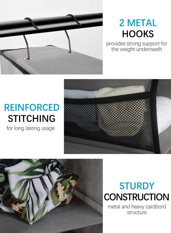 Libeder Hanging Shoe Organizer,10-Shelf Hanging Closet Organizers and Storage Shoes Organizer Shelves Hanging Shoe Rack Holder with 6 Mesh Side Pockets Gray - Image 4