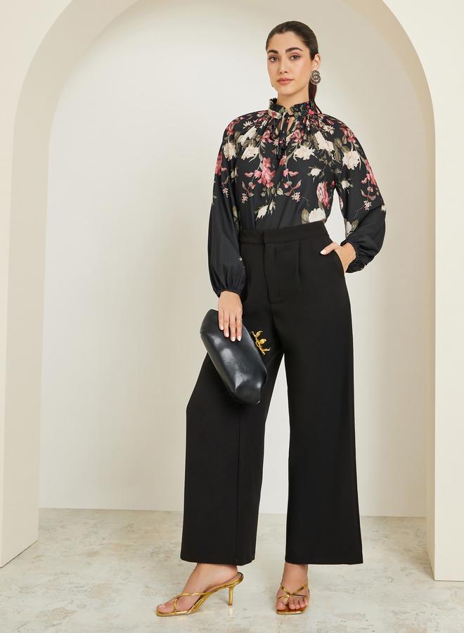 Styli Women Black Floral Printed Blouse - Image 2