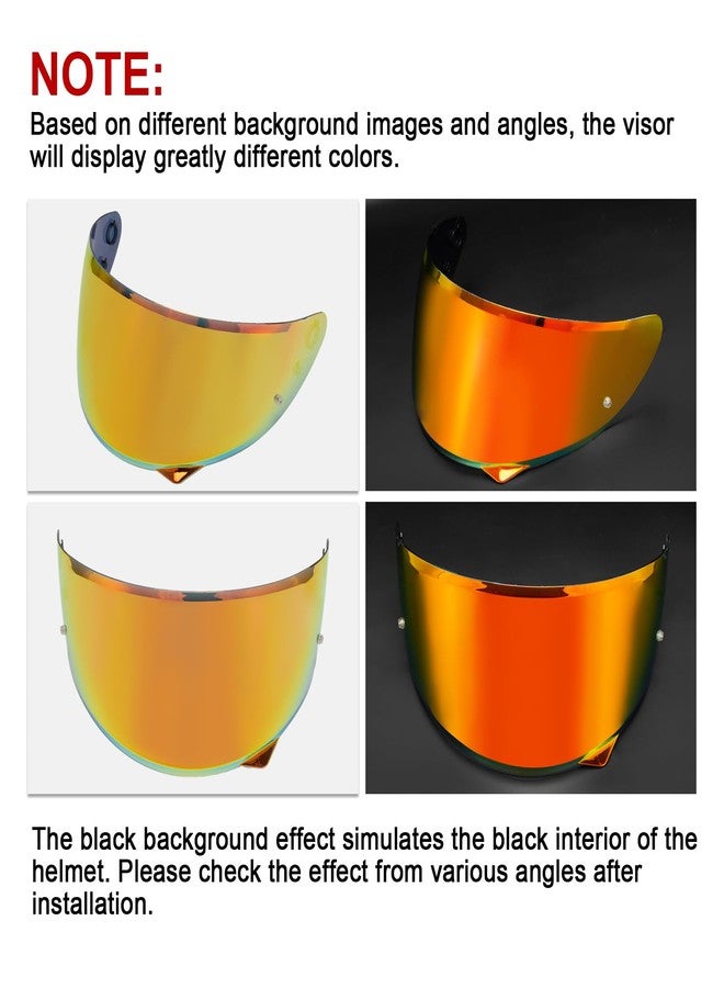 PSLER HJ-34P Visor - HJ-34P Visor Tinted C10 Helmet Visor Pinlock-Ready Face Shield for HJ-34P C10,Deep Red - Image 2