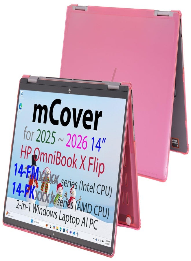 mCover Hard Case ONLY Compatible for 2025+ 14" HP OmniBook X Flip 14-FMxxxx 14-FKxxxx 2-in-1 (with 360° Hinge) Windows Laptop (NOT Fitting Any Other HP Models)- Pink - Image 1