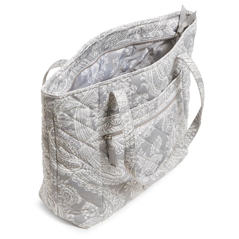 Vera Bradley Performance Twill Vera Tote Bag, Cloud Gray Paisley - Image 2