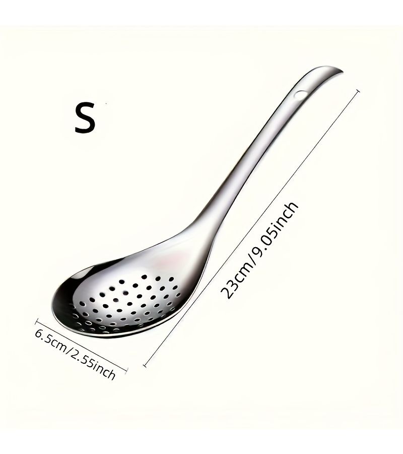 1 PC Stainless Steel Colander Skimmer Spoon Filter Spoon Restaurant Kitchen Utensils Size M - Image 2