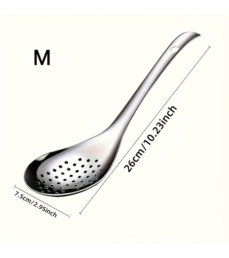 1 PC Stainless Steel Colander Skimmer Spoon Filter Spoon Restaurant Kitchen Utensils Size M - Image 3
