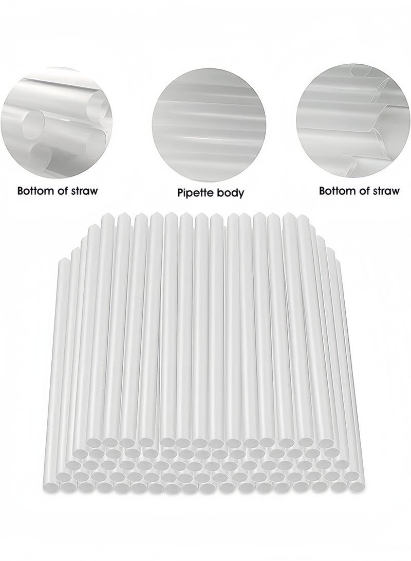 100 Pcs Clear Disposable Plastic Straws, Boba Straws Smoothie Straws, Individually Wrapped Disposable Plastic Jumbo Large Wide-mouthed Milkshake Drinking Straws (21cm Long X 1.1 cm Diameter) - Image 3