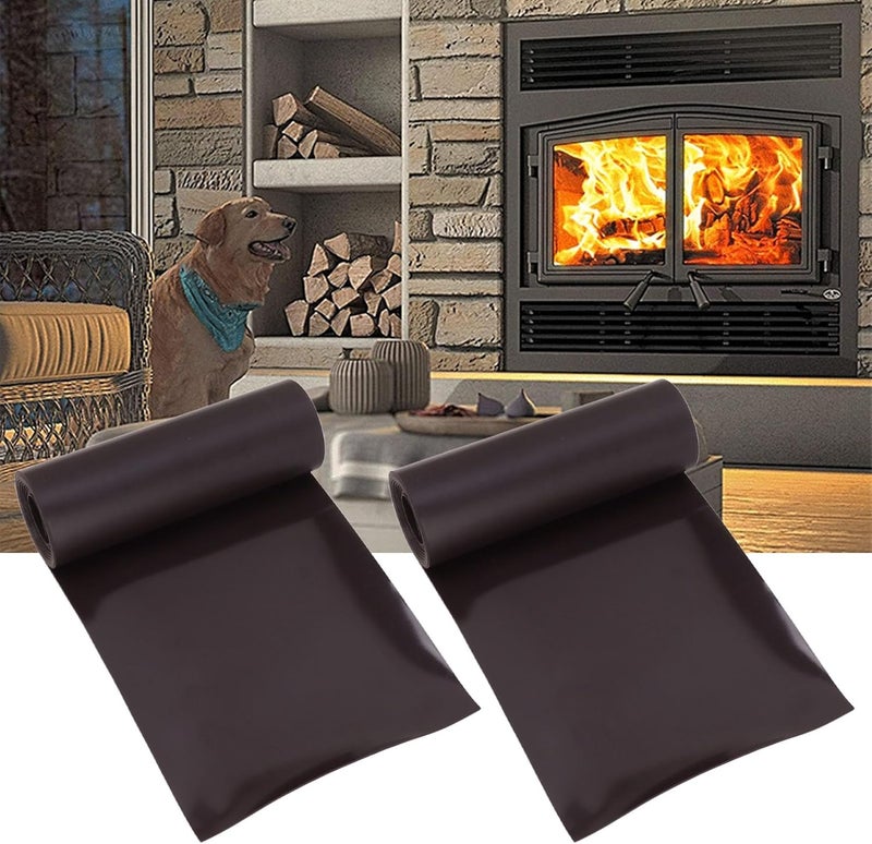 Magnetic Fireplace Screen, 2pcs Magnetic Rubber Draft Stopper Windproof Indoor Fireplace Blocker Fire Place Draft Blanket Heat Loss Cover (91.44 * 10.16cm) - Image 4