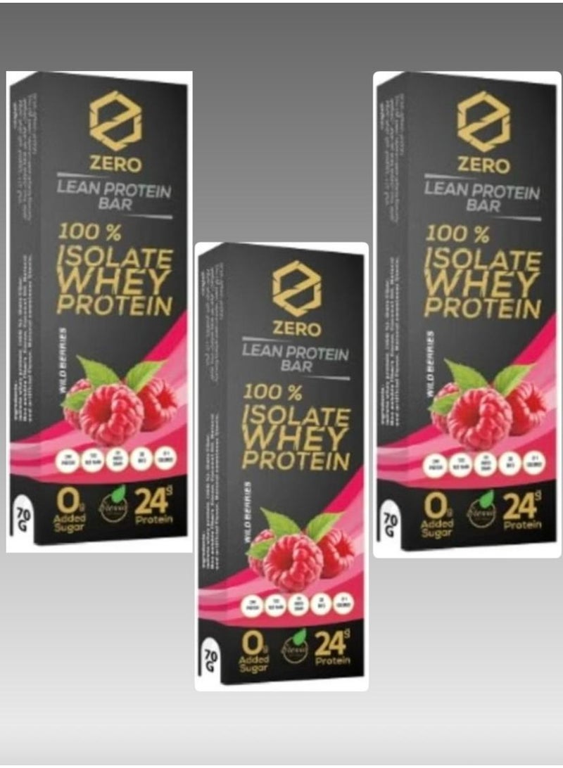 Zero 3 Zero Wild Berries Protein Bar 24g Protien 70g - Image 1