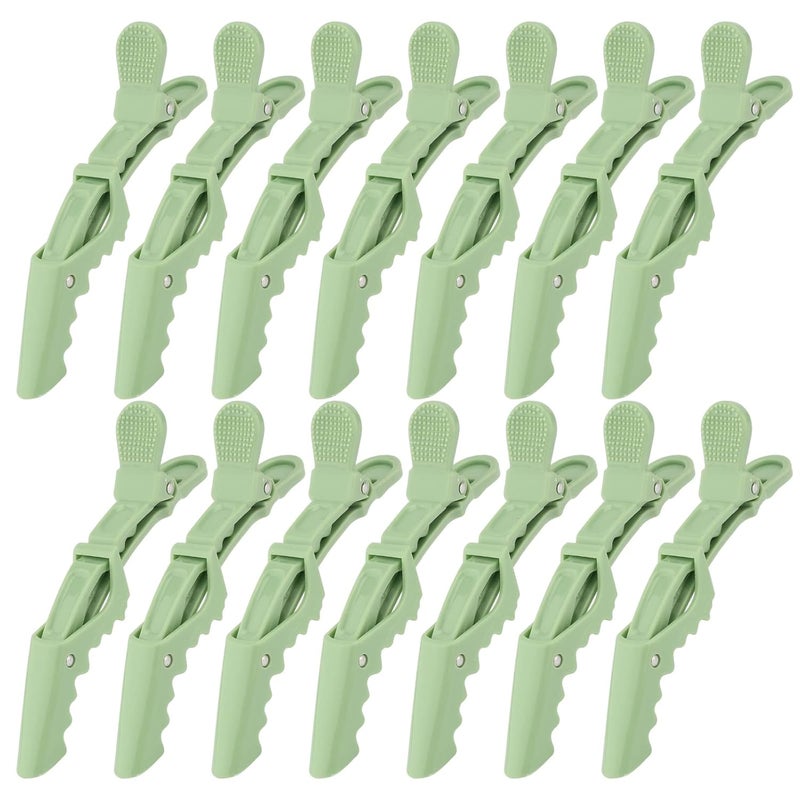 Ondder 14 Pcs Green Hair Clips for Sectioning and Styling  Larger Salon Pro Clips for Barber Coloring Cutting  Hair Accessories for Women and Men