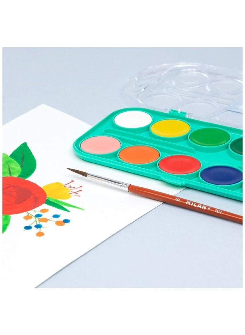 MILAN Set Of 12 Opaque Watercolour Tablets Ø 30 Mm With Brush - Image 4