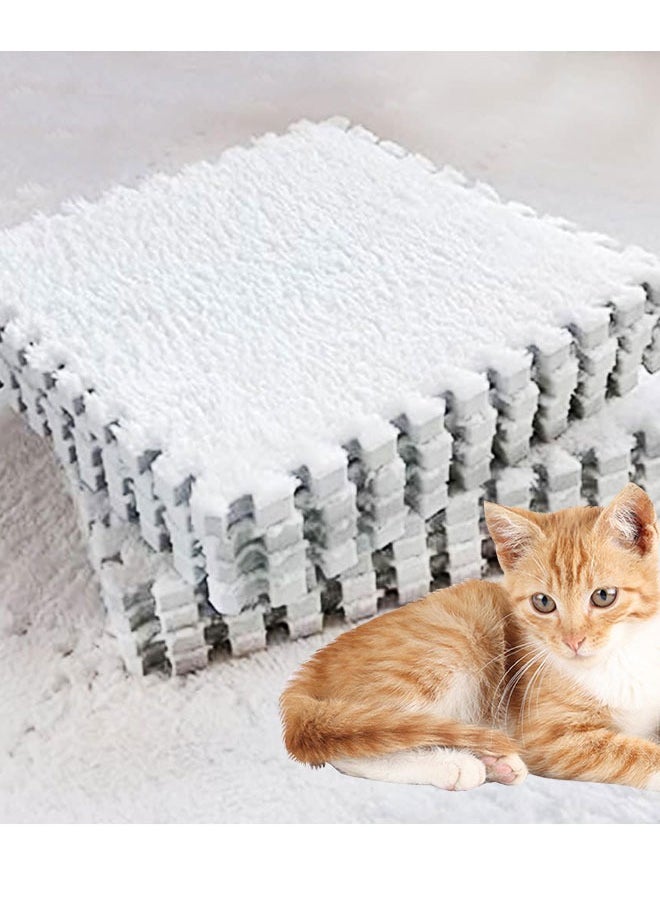 Generic 10Pcs 11” x 11” Cat Cage Pads Washable, Reusable Cat  Fleece Cage Liners Soft Warm Rabbit Sleep Mat Blanket Bed (White)  - Image 1