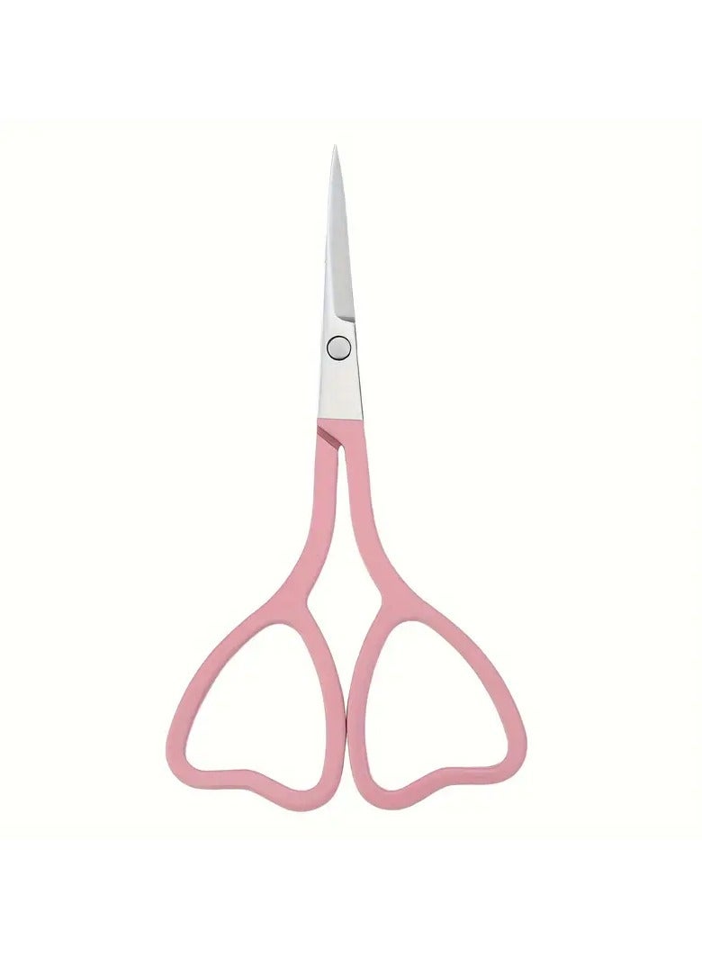 Goolsky Love-Shaped Scissors: Stainless Steel with Pink And Black Handles - Perfect for Eyebrow Trimming And Eyelash Care - Image 1