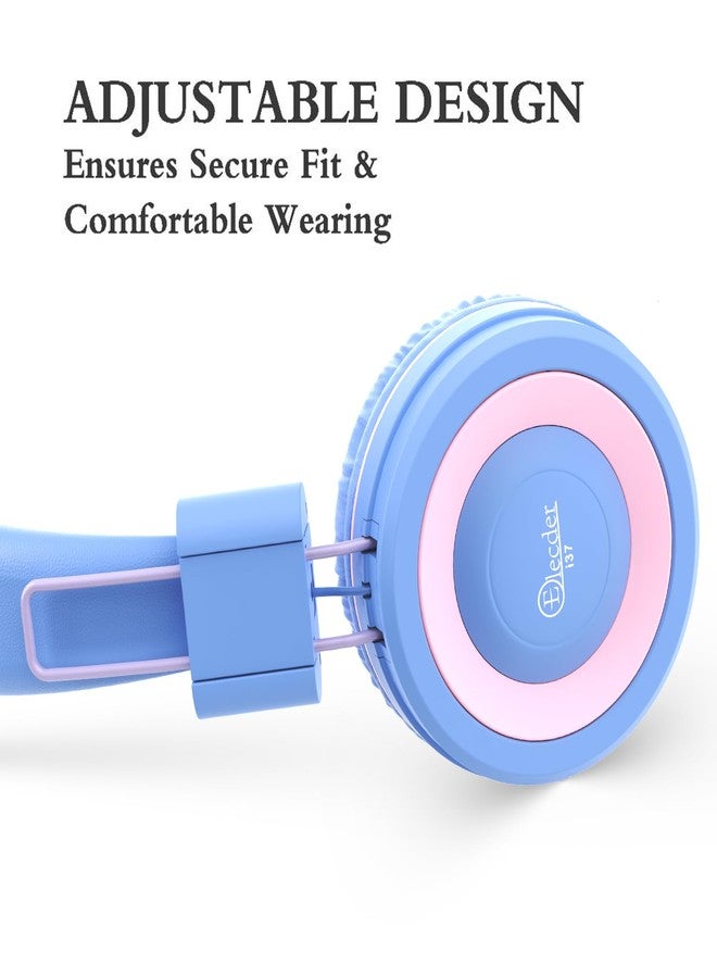 ELECDER i37 Kids Headphones for School Children Girls Boys Teens Foldable Adjustable On Ear Headphones Wired with 3.5mm Jack for Smartphones Chromebook Laptop Computer PC Tablets Trave, Purple/Pink - Image 5