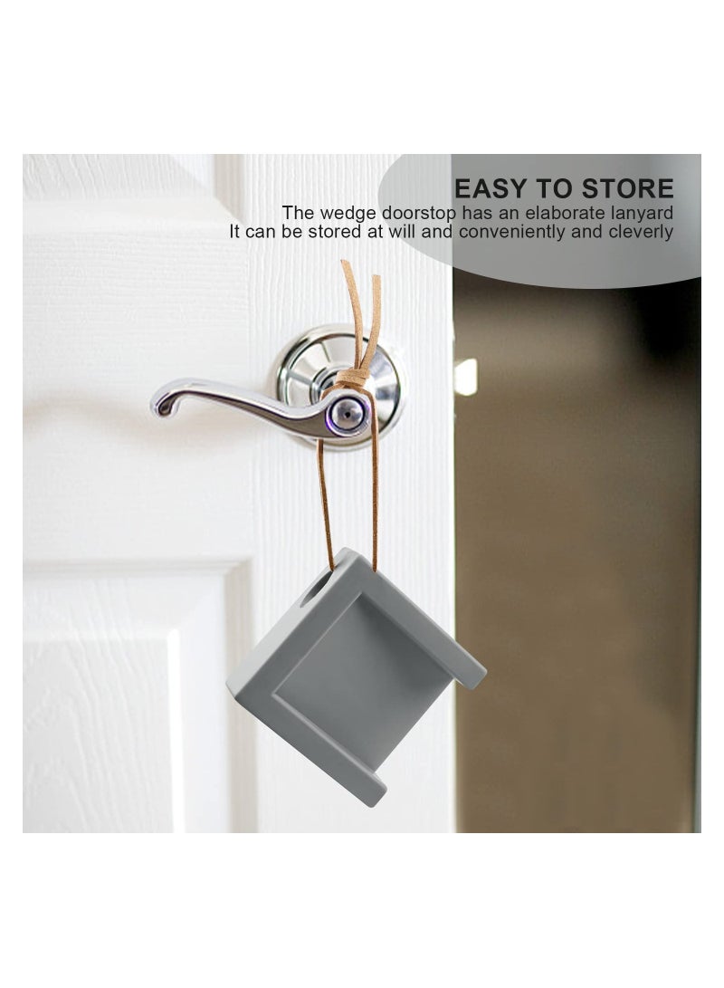 Zikra Rubber Door Wedge Anti Skid Grey Stops Adjustable Size Stop No Punch Doorstop Slip Indoors for Gaps from 5 to 20 cm - Image 2