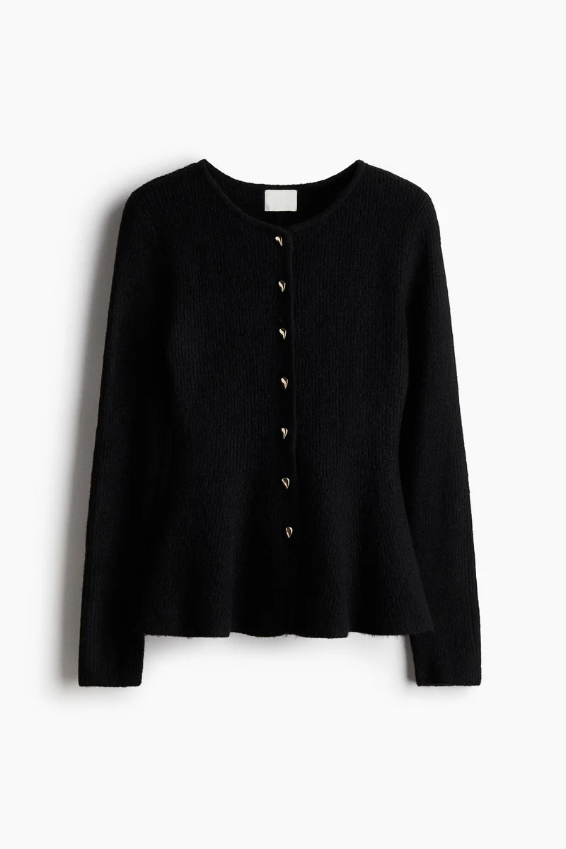 H&M Rib-knit peplum cardigan