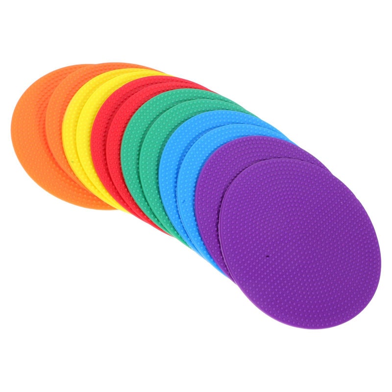 12 Pcs Flat Markers 4 Inch Non Slip Rubber Agility Markers Floor Dots Flat Cones Multicolor For Soccer Basketball Sports Speed Agility Training - Image 2