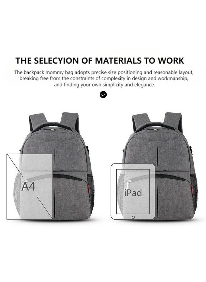 Generic - Multifunctional Portable Baby Mom Bag，Diaper Bag Backpack，Large Capacity with Insulated Pockets Multifunctional Baby Bags Backpack，Fashion Mommy Backpack，Pregnant Women Travel Baby Care Bags for Newborn Mother/Father, Grey - Image 1
