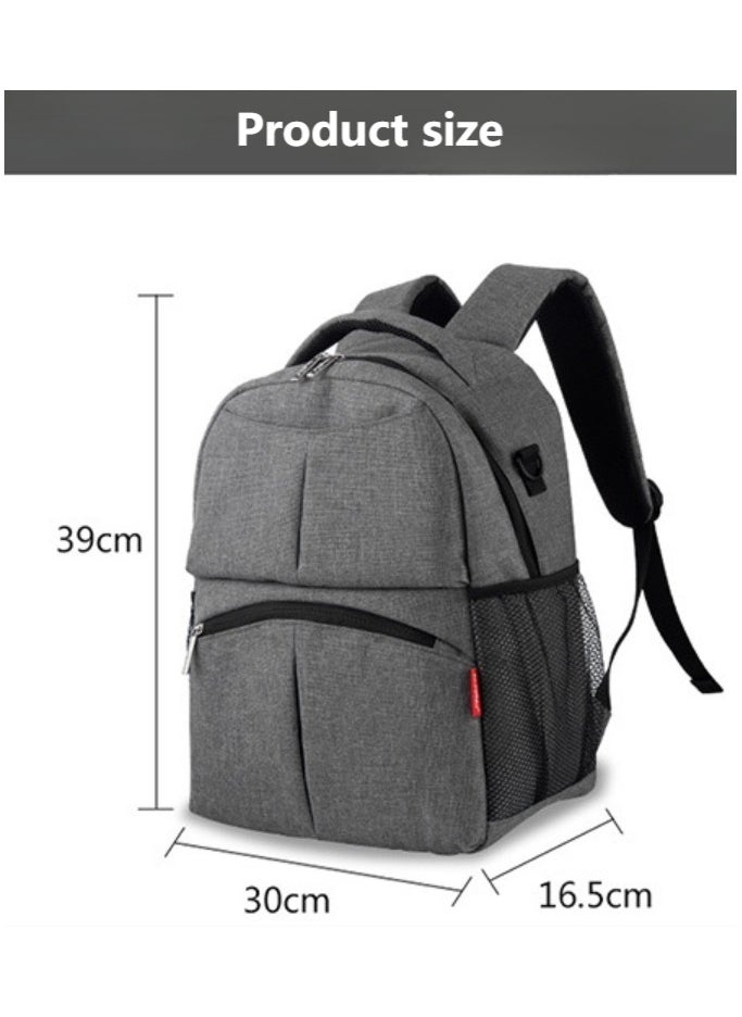 Generic - Multifunctional Portable Baby Mom Bag，Diaper Bag Backpack，Large Capacity with Insulated Pockets Multifunctional Baby Bags Backpack，Fashion Mommy Backpack，Pregnant Women Travel Baby Care Bags for Newborn Mother/Father, Grey - Image 1