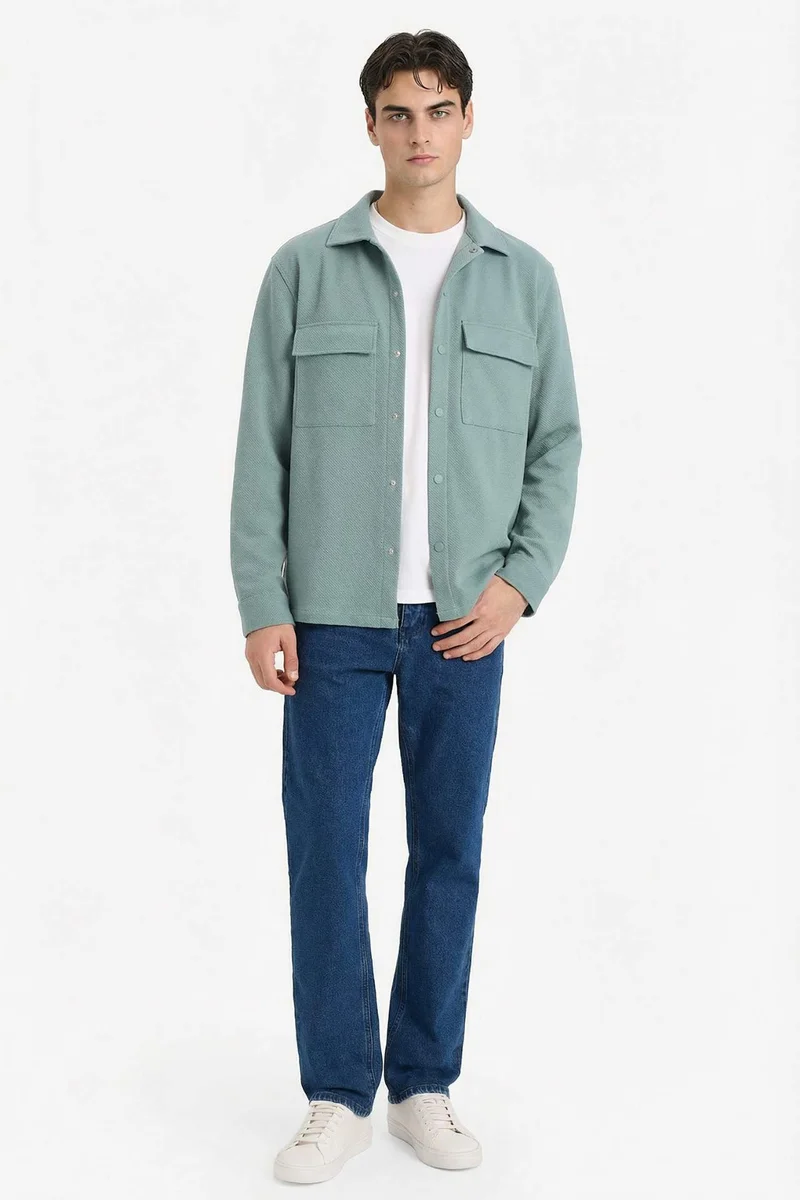 ديفاكتو Regular Fit Long Sleeve Overshirt