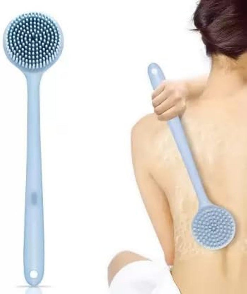 Hitwa Soft Silicone Back Scrubber Shower Bath Softening Body Brush with Long Handle BPAFree Long Handle DirtRemoval Back Scrubber BPAFree For Men and Women Multicolor - Image 3