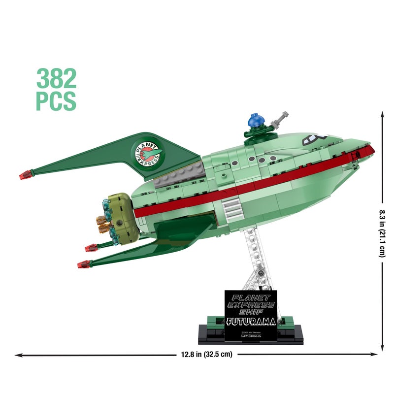 Brickcraft Futurama Planet Express Ship Brick Building Kit (382-Piece Set), Sci-Fi Collectible Display Model, Futuristic Toy Brick Set for Adults, Teens, and Fans of Animated TV - Image 2