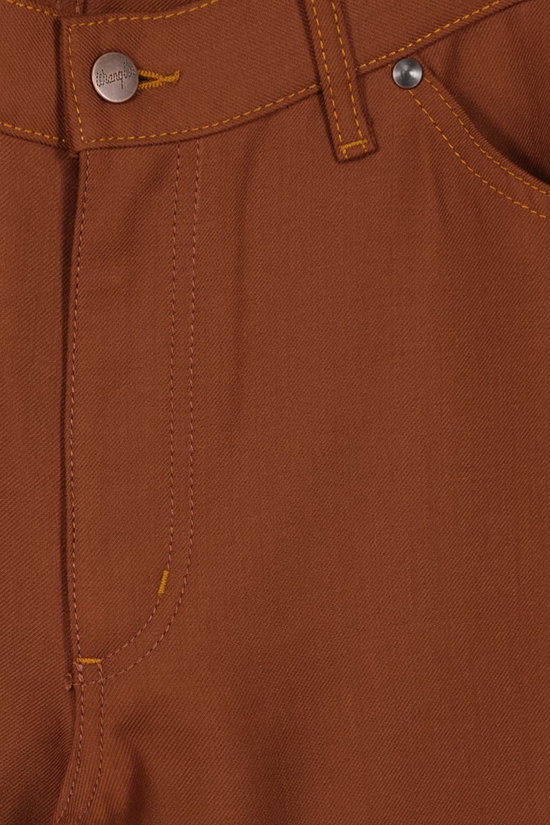 Wrangler x Sandro Men Regular Fit Solid Straight Leg, Brown - Image 5