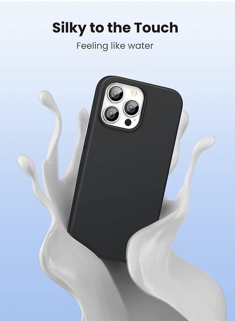 DUSALA iPhone 13 Pro Max Case 6.7 inch Silicone Case Full-Body Case Soft Liquid Gel Rubber Cover Shockproof Bumper Anti-Scratch Anti-Fingerprint Anti-Drop Slim Thin Cover for iPhone 13 Pro Black Cover - Image 5