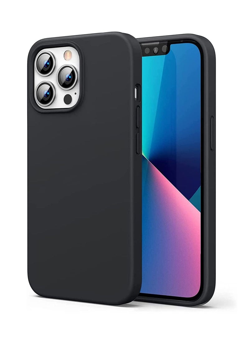 DUSALA iPhone 13 Pro Max Case 6.7 inch Silicone Case Full-Body Case Soft Liquid Gel Rubber Cover Shockproof Bumper Anti-Scratch Anti-Fingerprint Anti-Drop Slim Thin Cover for iPhone 13 Pro Black Cover - Image 1