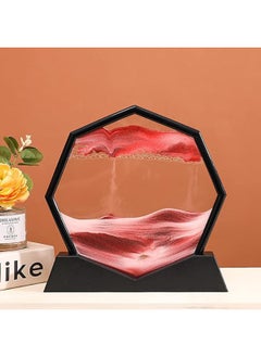Hihonor Octagon Dynamic Sand Pictures, Amazing Moving Sand Art, Glass 3D Deep Sea Sandscapes Art Décor, Relaxing Relieve Deskto for Home Decor and Office for Women Men's Present, Black  - Image 1