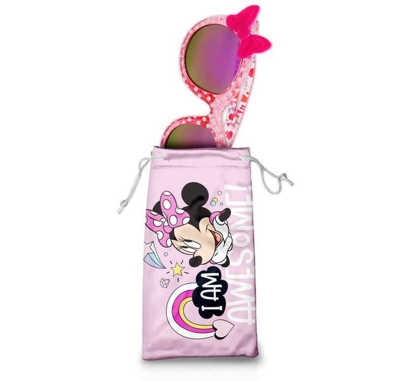 Sun-Staches Pink Frame & Bow Minnie Mouse Sunglasses for Toddler Girls - Stylish, Comfortable & Durable UV-Protective Disney Sunglasses With Soft Carrying Case - Official Disney Gifts for Kids - Image 3