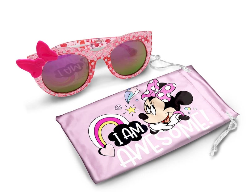 Sun-Staches Pink Frame & Bow Minnie Mouse Sunglasses for Toddler Girls - Stylish, Comfortable & Durable UV-Protective Disney Sunglasses With Soft Carrying Case - Official Disney Gifts for Kids - Image 2