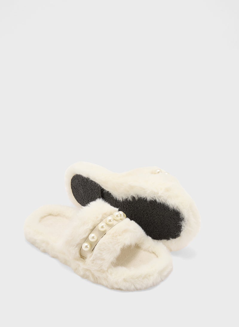 Ginger Bedroom Slipper With Pearl  - Image 3