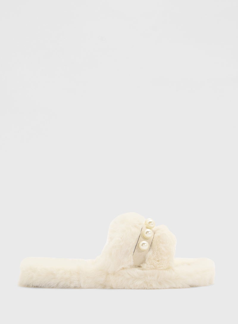 Ginger Bedroom Slipper With Pearl  - Image 1