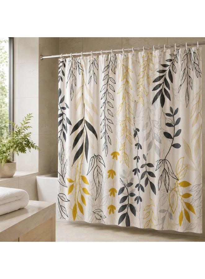 SIROCCO Shower Curtain 180x180cm Waterproof Polyester With Rings, Machine Washable, Sirocco - Image 1