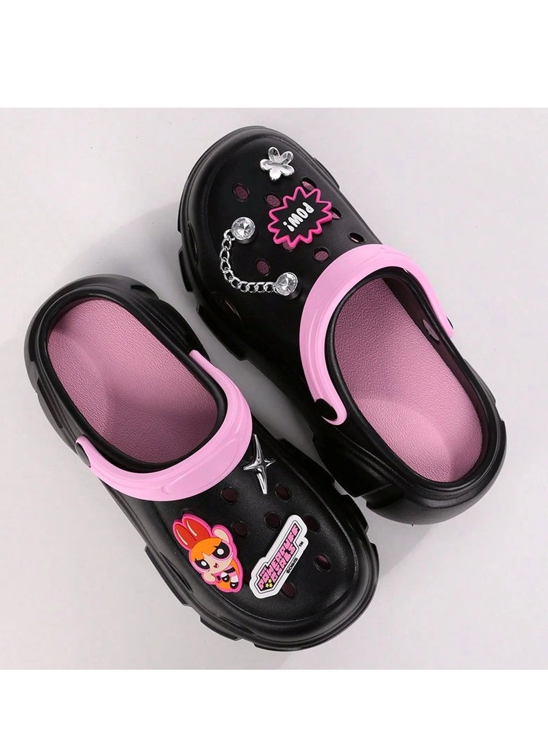 باورباف جيرلز شبشب بتصميم فتيات القوه مثقب غير قابلة للانزلاق بتصميم فتيات القوه مبطن يمنح راحة فائقة أثناء المشي  مقاس (37-38)CN - Image 2