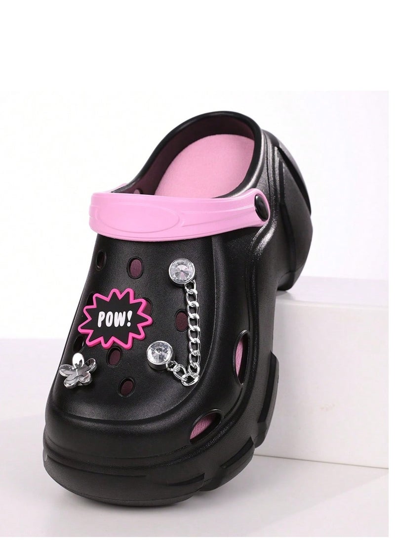 باورباف جيرلز شبشب بتصميم فتيات القوه مثقب غير قابلة للانزلاق بتصميم فتيات القوه مبطن يمنح راحة فائقة أثناء المشي  مقاس (37-38)CN - Image 3