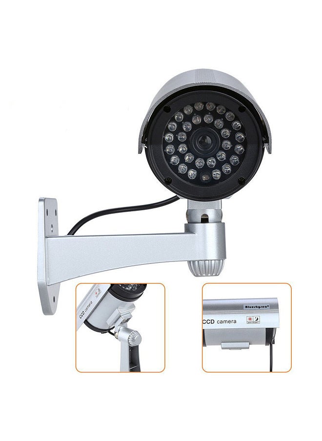 Generic - Fake Security Camera Dummy Camera Simulated Surveillance Camera with Flashing Light Indoor Outdoor Use for Home Business Warning Security - Image 1