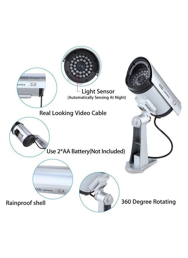 Generic - Fake Security Camera Dummy Camera Simulated Surveillance Camera with Flashing Light Indoor Outdoor Use for Home Business Warning Security - Image 1