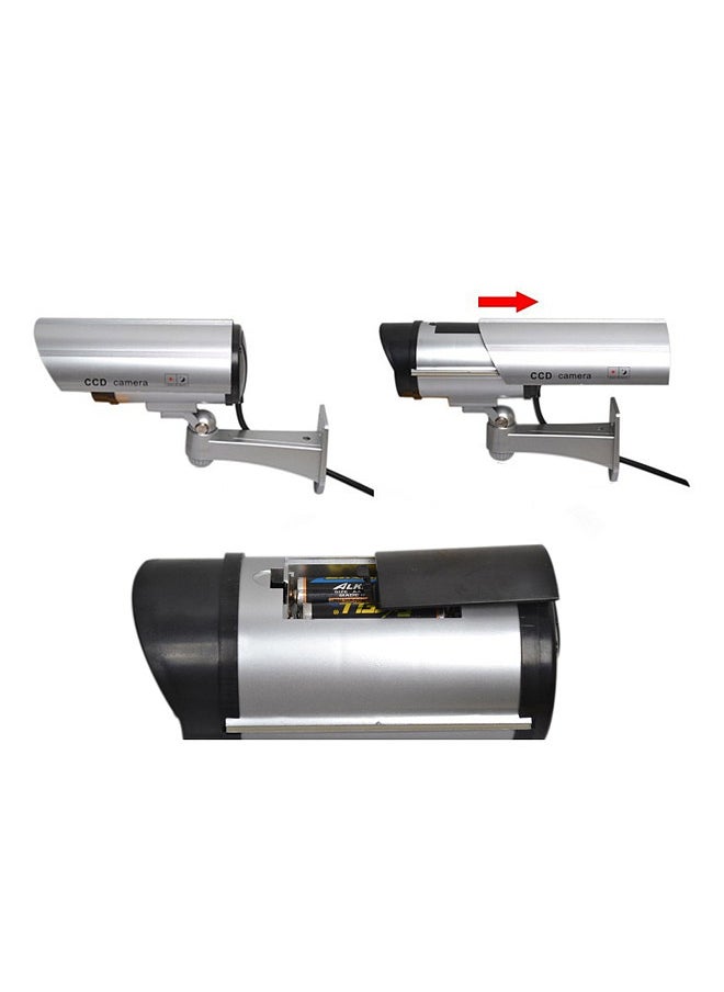 Generic - Fake Security Camera Dummy Camera Simulated Surveillance Camera with Flashing Light Indoor Outdoor Use for Home Business Warning Security - Image 1