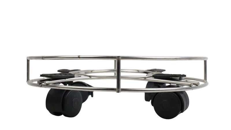 INUS Stainless Steel Cylinder Trolley with Wheels Gas Trolly, Lpg Cylinder Stand, Kitchen Gas Trolly Easy Moving Stand (Pack of 1) - Image 4