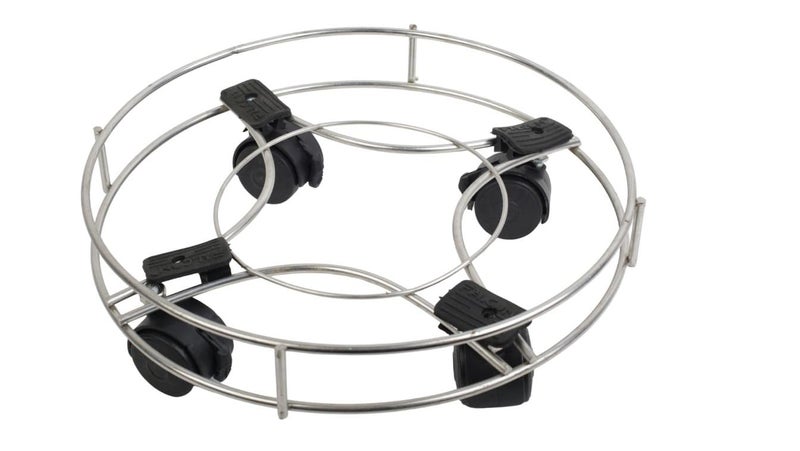 INUS Stainless Steel Cylinder Trolley with Wheels Gas Trolly, Lpg Cylinder Stand, Kitchen Gas Trolly Easy Moving Stand (Pack of 1) - Image 1