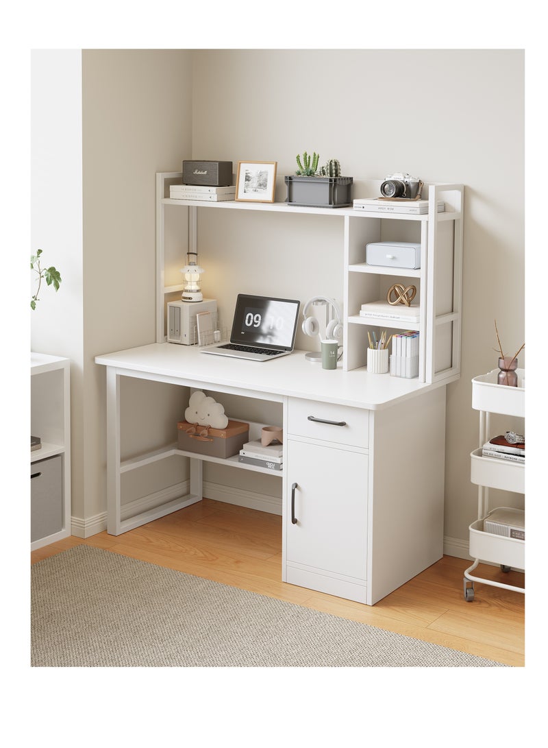 مكتب الدراسة للأطفال للطلاب ، مكتب الدراسة مع رف الكتب وخزانة التخزين للقراءة - مكتب الكمبيوتر الخشبي الصلب للألعاب ، مكتب / مكتب الكتابة من الطبقتين للمساحات الصغيرة والعمل على الكمبيوتر المحمول ، غرفة الدراسة للمكتب المنزلي غرفة النوم (YN116-100cm) - Image 3