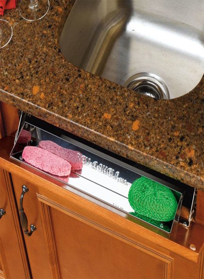 Rev-A-Shelf 28" Slim Tip-Out Sink Tray for Kitchen and Bathroom Base Cabinets, Large Pull Out Stainless Steel Storage Organizer, Silver, 6541-28-52 - Image 5