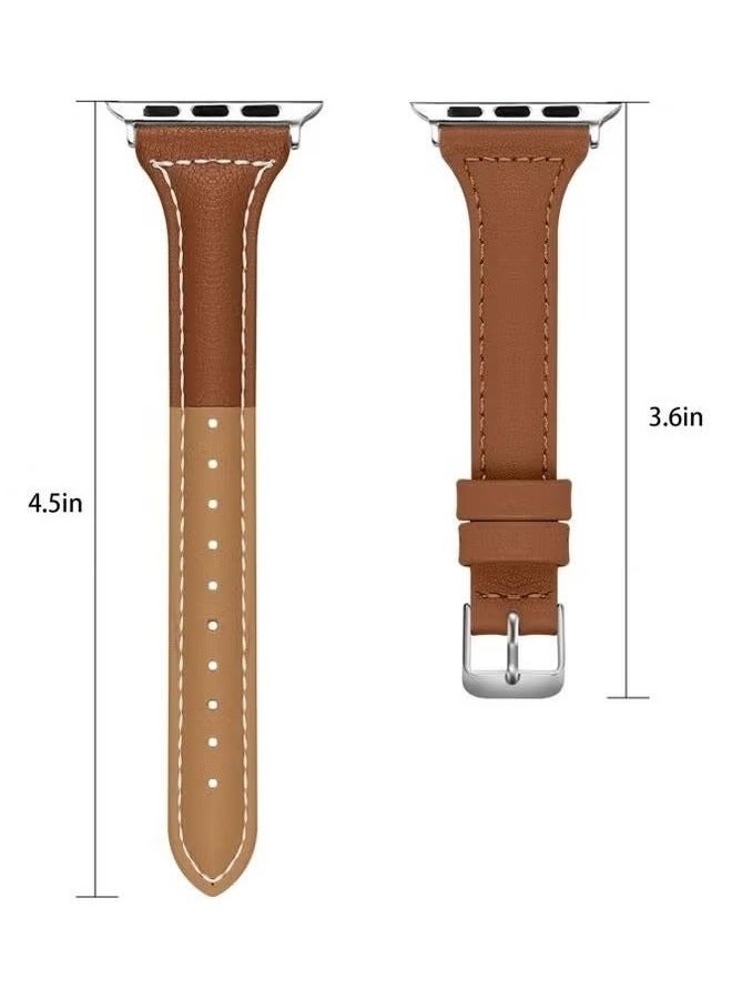 vesus Replacement Watchband For Apple Watch Coffee Brown+Brown