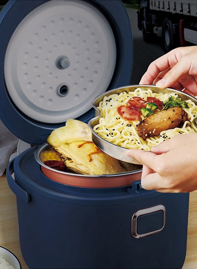 DPT طباخ أرز كهربائي، وعاء طهي محمول، أزرق، سعة 2 لتر | الحجم 25.6*23.6*20.6 سم - Image 2