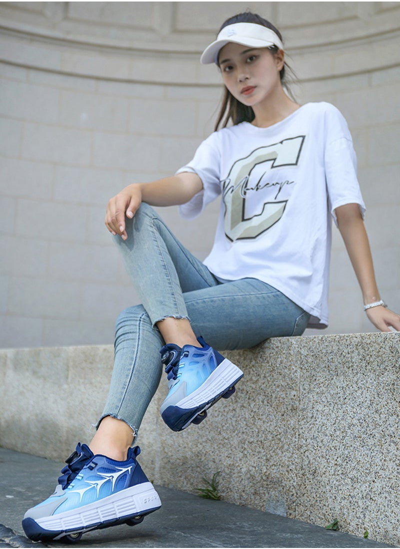 LED Flash Light Sneaker Skate Shoes with Wheels USB Charging Roller Skates Shoes
