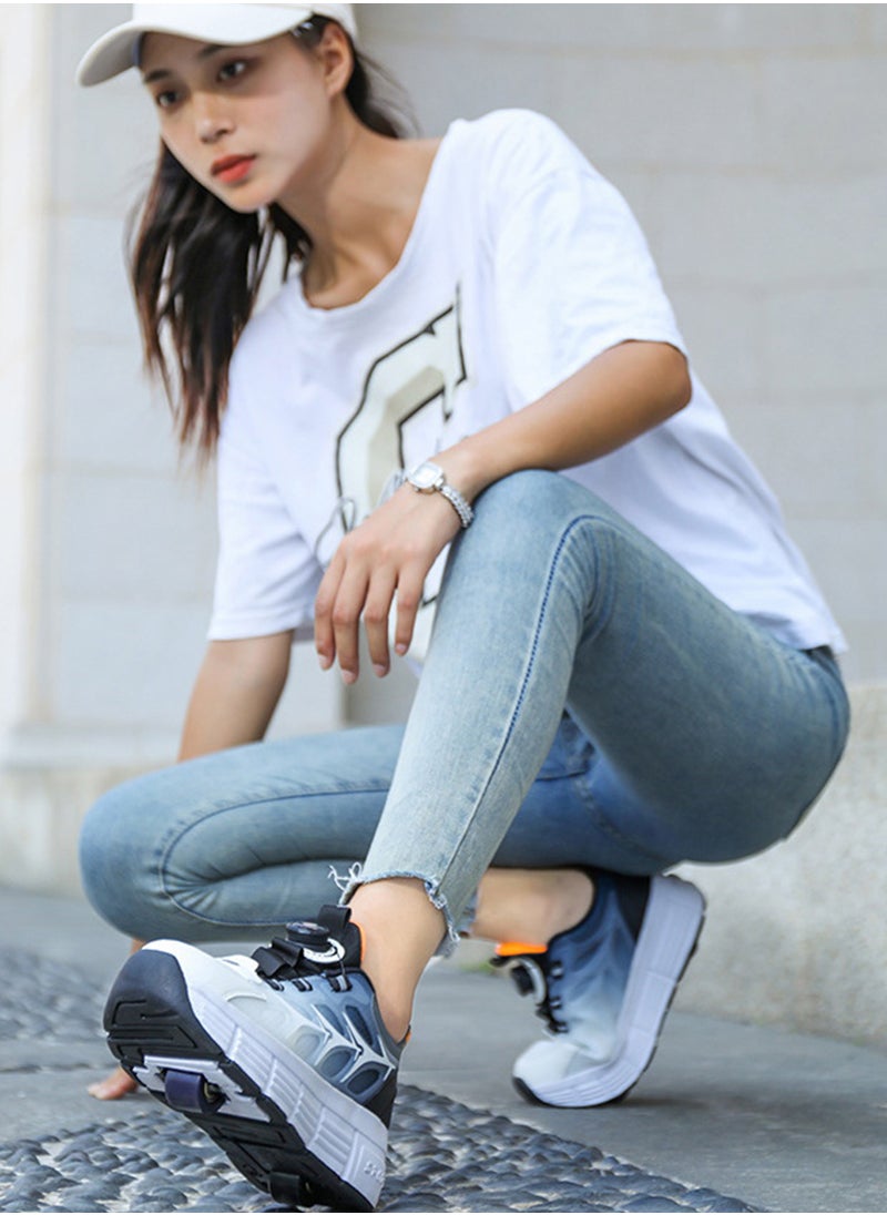 LED Flash Light Sneaker Skate Shoes with Wheels USB Charging Roller Skates Shoes