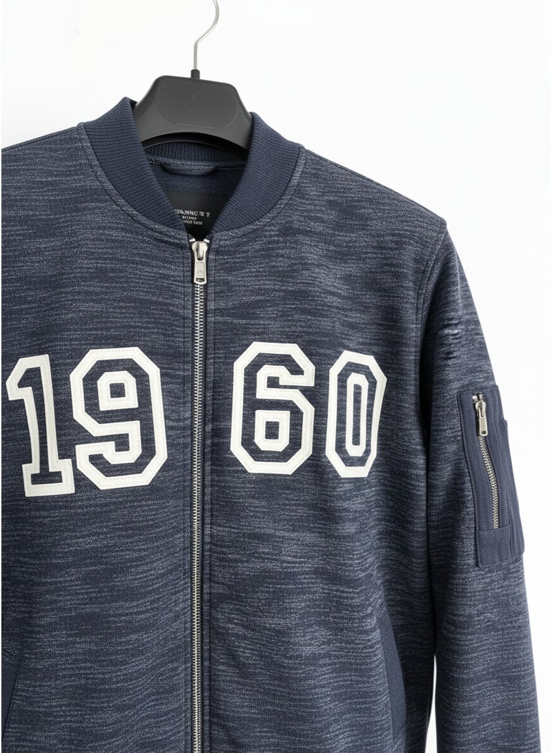 Ritchie Men’s Knit Zip-Up Jacket with “1960” Chest Detail - Image 2