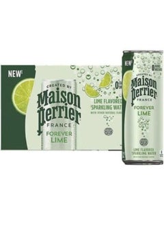 Maison Perrier Sparkling Water Lime Slim Can 10 x 250ml  - Image 1