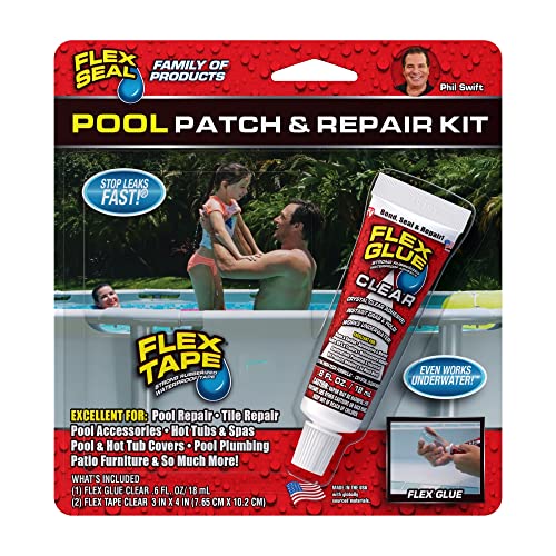 Flex Seal Pool Patch and Repair Kit, Super Strong, Waterproof, Rubberized, UV Resistant, Seal and Patch Leaks, Works Underwater, Use on Pools, Hot Tubs and Spas, Tiles and Patio Furniture - Image 2