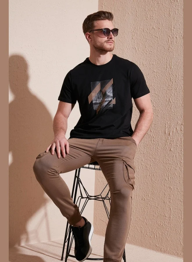 Buratti  Buratti Printed 100% Cotton Crew Neck Slim Fit T Shirt Men's T SHIRT 646B3890 for Men | Best Price UAE