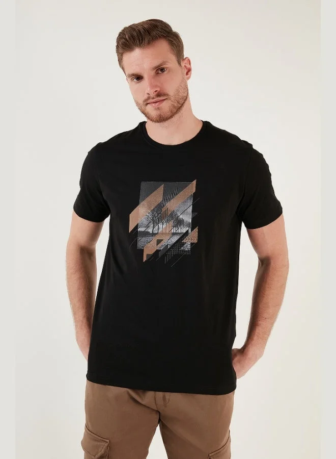 Buratti Printed 100% Cotton Crew Neck Slim Fit T Shirt Men's T SHIRT 646B3890